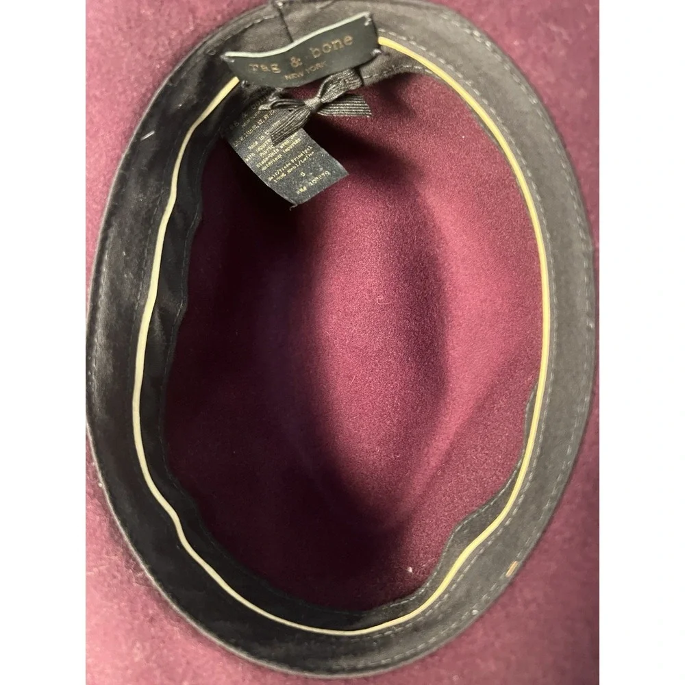 Rag & Bone Women's Fedora Hat Eggplant Purple Wool Size S